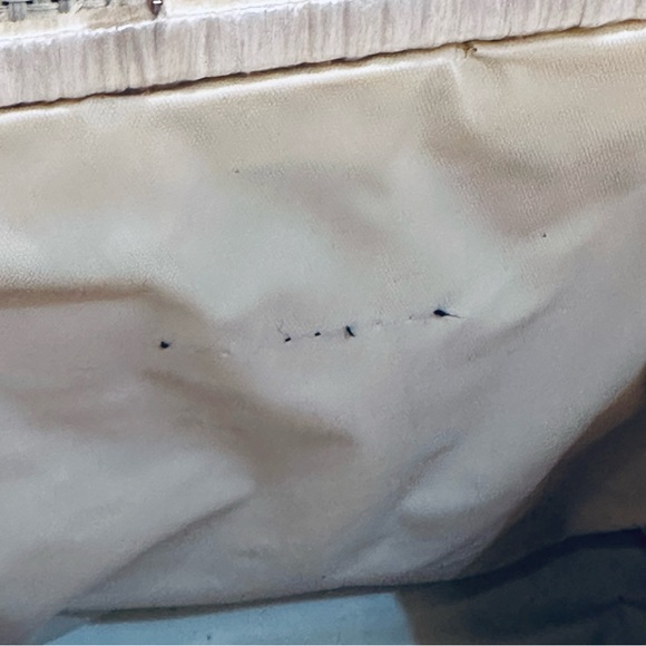 🌟2xHP🌟VTG 1960-70s Crocheted Cream Raffia Kiss Clasp Satchel Bag Jordan Marsh - Picture 12 of 12